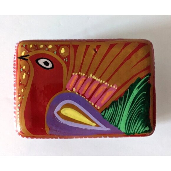 Lot Of 2 Folk Art Pottery Trinket Boxes Tonala Mexico Handmade Terracotta 3.5 in - Picture 4 of 8